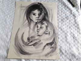 Drawing on paper , Nelly Alvarez  Argentine Artist 1962 - £200.80 GBP