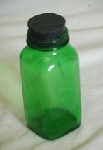Owens Illinois Duraglass Medicine Bottle Emerald Green Glass 8 oz. - $12.86