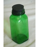 Owens Illinois Duraglass Medicine Bottle Emerald Green Glass 8 oz. - £10.24 GBP