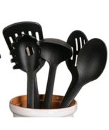 FIVE (5) T-FAL Utensils ~ BLACK ~ Spatula ~ 2-Spoons ~ Pasta Server ~ Ladle - $456.92 MXN