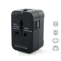 Color: Black - Worldwide Power Adapter and Travel Charger with Dual USB ... - €14,92 EUR