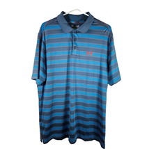 Under Armour Men&#39;s Heatgear Short Sleeve Polo Size Large Blue Red Stripes - $27.15