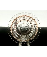 Pink Depression Glass 7 1/2&quot; Bowl, Faceted Diamonds, Buttons &amp; Stars, Sa... - £19.23 GBP