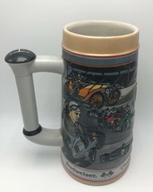 1991 Budweiser Anheuser-Busch Chasing Checkered Flag Cup Mug Collectible - $4.49