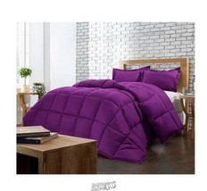 Premium Down Box-Stitched Alternative Comfort Plum Queen Set Comforter 100% Poly - £68.33 GBP