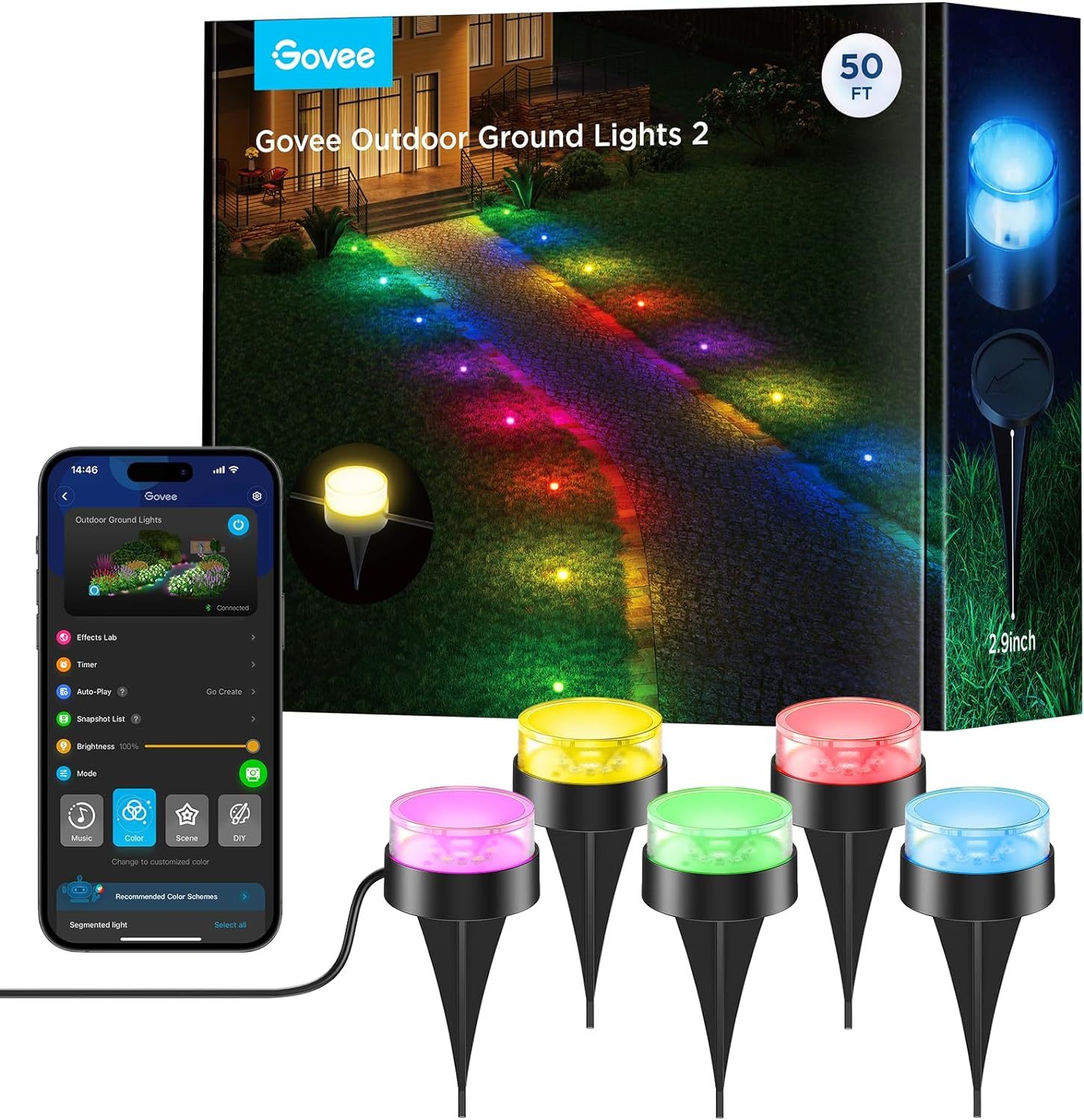 Govee Outdoor Ground Lights 2, 50Ft Outdoor Lights For Patio,, Google As... - $142.93