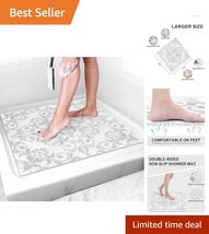 Stylish 24"x24" Non-Slip Shower Mat - Soft PVC Loofah for Safety &amp; Comfort - $42.52
