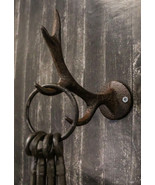 Cast Iron Vintage Western Rustic Stag Deer Crown Antler Wall Coat Keys H... - $15.49