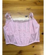 Victorias Secret DREAM ANGELS Unlined LaceUp Corset bustier Top pink Med... - $18.80