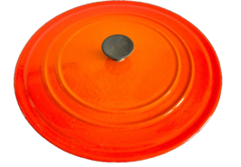 Vintage Le Creuset France Flame Orange #2226 Letter D Dutch Oven Lid Only - £22.89 GBP