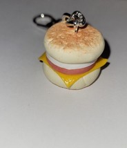 Canadian Bacon Egg Cheese Muffin Keychain  Accessory Clip On Miniature Food - $9.00