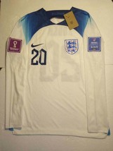 Phil Foden England 2022 World Cup Match White Home Long Sleeve Soccer Jersey - £95.92 GBP