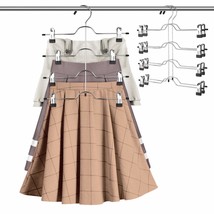 Skirt Hangers 4 Tier Pants Hangers Space Saving Hangers Closet Organizer... - £20.44 GBP
