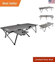 Pack-Away Camping Cot with Removable Side Table, Extra Wide Cot Fits Adu... - $158.16