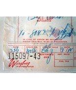 Vintage Wurzburg Receipt From A Wedding Gown Grand Rapids MI 1955 - $3.99