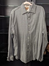 VTG Michael Kors Shirt Mens XL Black &amp; White Houndstooth ButtonUp RARE H... - £38.85 GBP