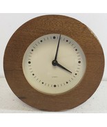 Quartz White Face Round Light Oak Frame Clock Made in Taiwan Young Town ... - $32.98 CAD