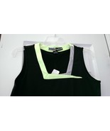 NWT Jamie Sadock Black Lime Green &amp; Chrome Gray Tennis Tank Top Golf Shi... - $607.10 MXN