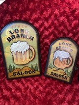 Vintage Wooden Key Holder Set Of Two “The Long Branch Saloon” Man Cave Cold Beer - £11.95 GBP