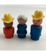 Fisher Price Little People Wooden Figures Western Cowboys Farmer Lot Vin... - $32.20 CAD