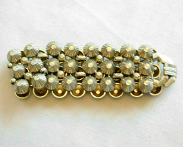 Vintage silver tone stud studded cone link 7.25 inch long Bracelet 1 1/8... - $14.84