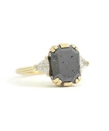 Authenticity Guarantee 
Vintage 1970&#39;s Black Emerald Cut Diamond Trillio... - £872.71 GBP