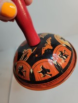 Halloween Vtg Noise Maker Tin Litho with Clapper & Wood Handle image 3