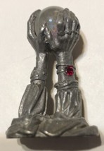 Vintage 1988 Gallo Oracle Wizard Hands Hold Crystal Ball Pewter Figurine 1.75” - £15.60 GBP