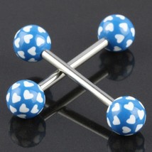 12pcs Mixed Color Tongue Piercing Ring Barbell Rings UV Stainless Steel Women Bo - £10.39 GBP