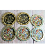 6X Vintage Drink Coasters New Orleans Missouri Barware Party Souvenir Metal - €10,21 EUR