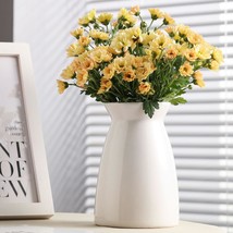 Hjn White Flower Vase- Ceramic Vase For Decor, White Vase For Flowers,, White - £32.31 GBP