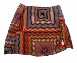 Urban Outfitters Size Small Petite Notched Orange Zig Zag Linen Mini Skirt - $18.80