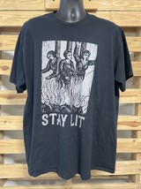 Stay Lit Burning Witches Occult Pagan T-Shirt Men&#39;s Size 2XL Novelty KG JD - $364.70 MXN