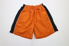 Vintage 90s Reebok Mens Size Medium Spell Out Color Block Lined Shorts Orange - £30.89 GBP