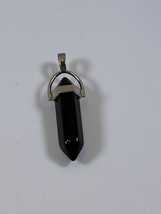 (#205) - OBSIDIAN CRYSTAL DOUBLE POINT PENDANT - NEW - $187.57 MXN