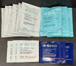 M-61 Cleansing Cloths, PowerGlow Peel, Hydraboost HA Serum Pad 15pc Lot - $37.13