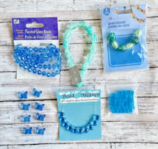 DeStash Jewelry Making LOT NIP Aqua &amp; Blue BEADS Findings Supplies DIY P... - $3.95