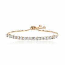 7Ct Round Cut Diamond Adjustable Bolo Women Bracelets 14K Yellow Gold Finish - £157.68 GBP