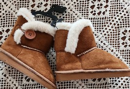 Kidgets ~ Cognac ~ Faux Fur ~ Mid-Calf ~ Toddler Girls&#39; Size 8 ~ Lined Boots - £17.74 GBP