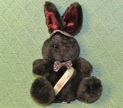 Mty Original Chocolate Bunny Plush Vintage With Sash 7" Stuffed Animal Brown Toy - $10.80