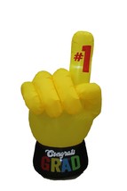 USED 6 FOOT TALL INFLATABLE GRADUATION HAND NUMBER ONE YELLOW FINGER DEC... - £38.36 GBP