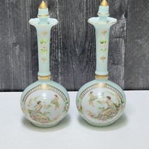 2 Lenwile China Ardalt Japan Vanity Perfume Bottles Blue Porcelain Angel Cherub - £57.47 GBP