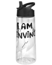 Tritan Cat &amp; Jack 21.5oz Cold Drink Water Bottle &quot;I Am Invincible&quot; Black Zip Top - £1.11 GBP