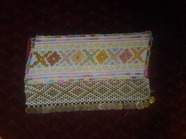 Handmade beaded ethnic pattern patch, handmade vintage beaded patch - $55.00