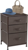 Steel Frame, Wood Top, Easy Pull Fabric Bins, Sorbus Nightstand With 3 Drawers - - £47.03 GBP