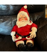 Vintage Santa Claus Rubber Face Christmas Plush Large Stuffed 26&quot; Smiling - $208.41