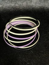 Set of Eight Multi Colored Bangle Bracelets . 3 different colors - £6.70 GBP