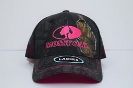 Mossy Oak Ladies Pink &amp; Camo Adjustable Hat Cap Mesh Back Snapback - £8.55 GBP