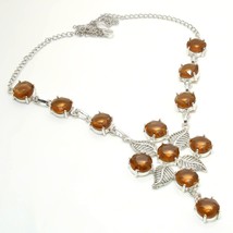 Smoky Quartz Round Shape Handmade Fashion Ethnic Necklace Jewelry 18&quot; SA... - £8.24 GBP