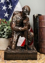 Ebros War Battlefield Kneeling Soldier 8.5&quot;H Honor &amp; Valor Military Comb... - $25.95